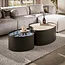 WoonStijl Salontafel Metal organisch set van 2  keramiek travertin