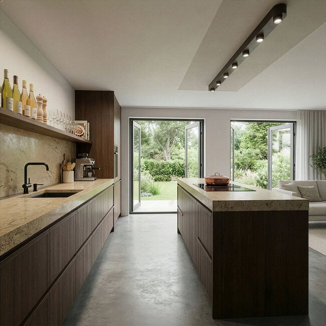 WoonStijl Plafondlamp Bar 7-lichts Sienna bruin