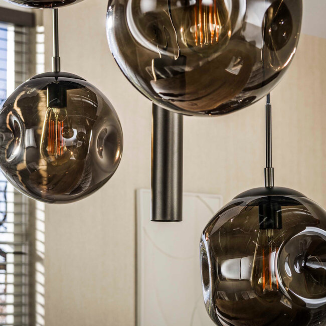 WoonStijl Hanglamp Stellar pendel 5+4-lichts Sienna bruin