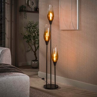 WoonStijl Vloerlamp Cocoon 3-lichts Sienna bruin-shaded