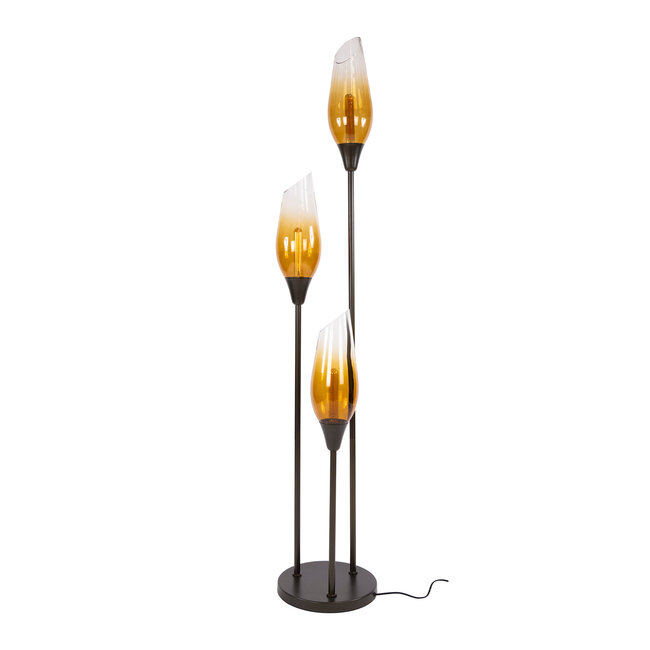 WoonStijl Vloerlamp Cocoon 3-lichts Sienna bruin-shaded