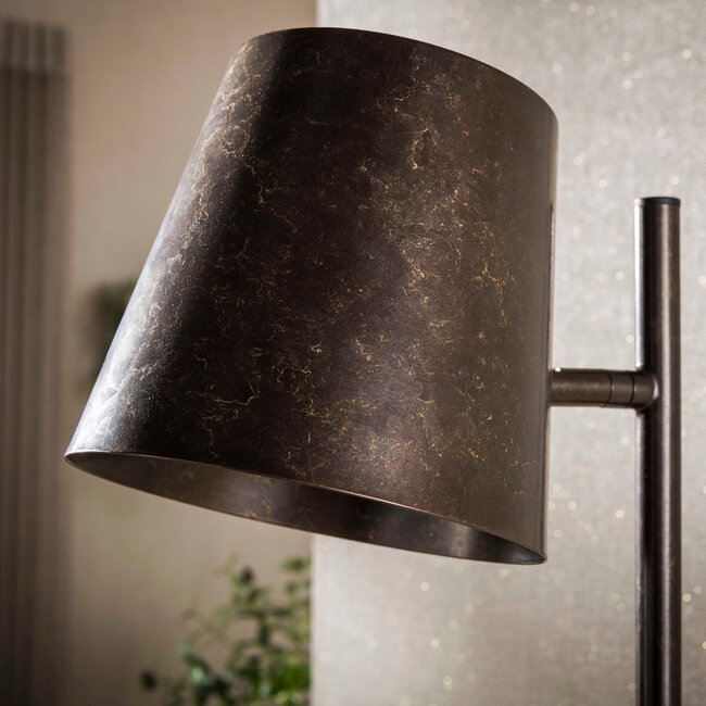 WoonStijl Vloerlamp 1L Flex verstelbare metalen kap Urban bruin