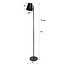 WoonStijl Vloerlamp 1L Flex verstelbare metalen kap Urban bruin