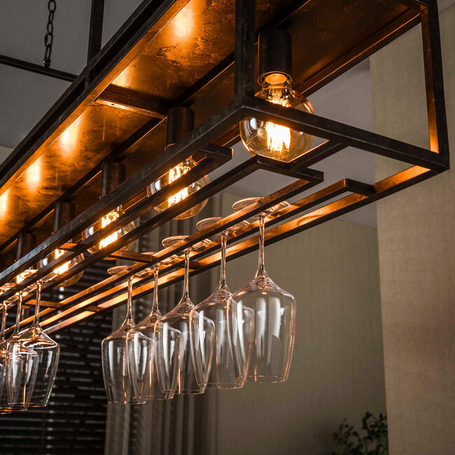 WoonStijl Hanglamp Decorate 6-lichts urban bruin