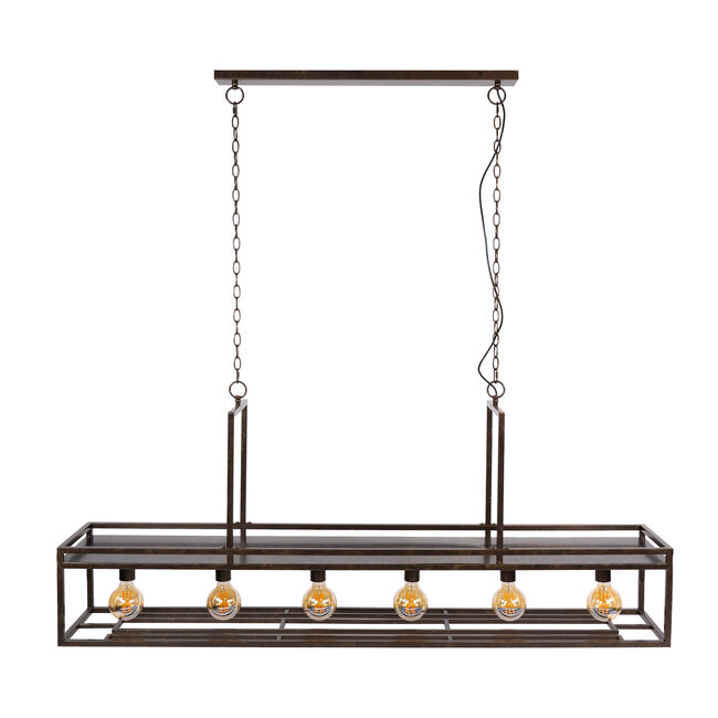 WoonStijl Hanglamp Decorate 6-lichts urban bruin