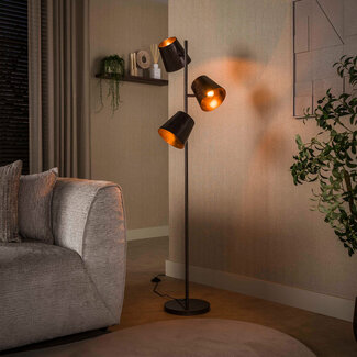WoonStijl Vloerlamp 3x Kinetic urban bruin