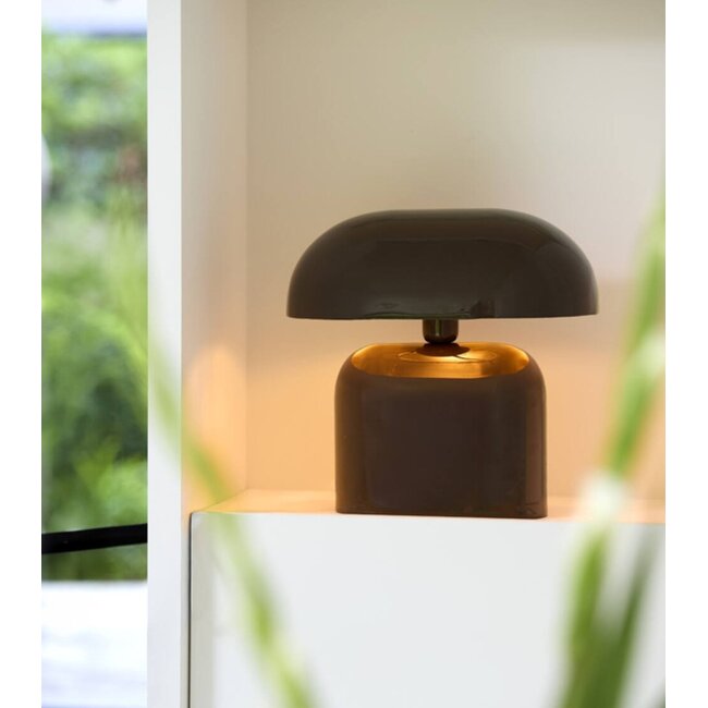 Light en Living Tafellamp 37x26x37 cm TODD glans donker bruin