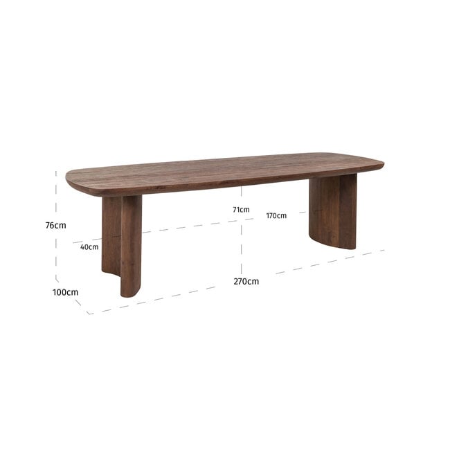 Richmond Interiors  Eettafel Baldwin brown 270