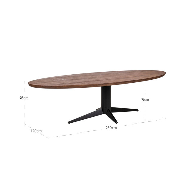 Richmond Interiors  Eettafel Stafford brown oval 280