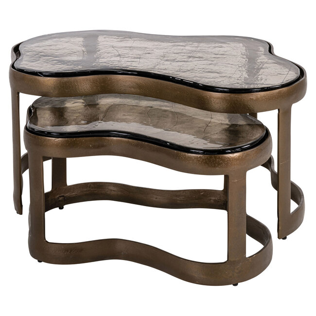 Richmond Interiors  Salontafel Fairfield brass antique (Set of 2)