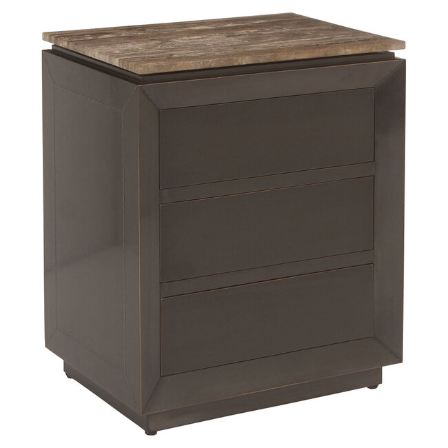 Richmond Interiors  Nachtkastje Russo brown 3-drawers