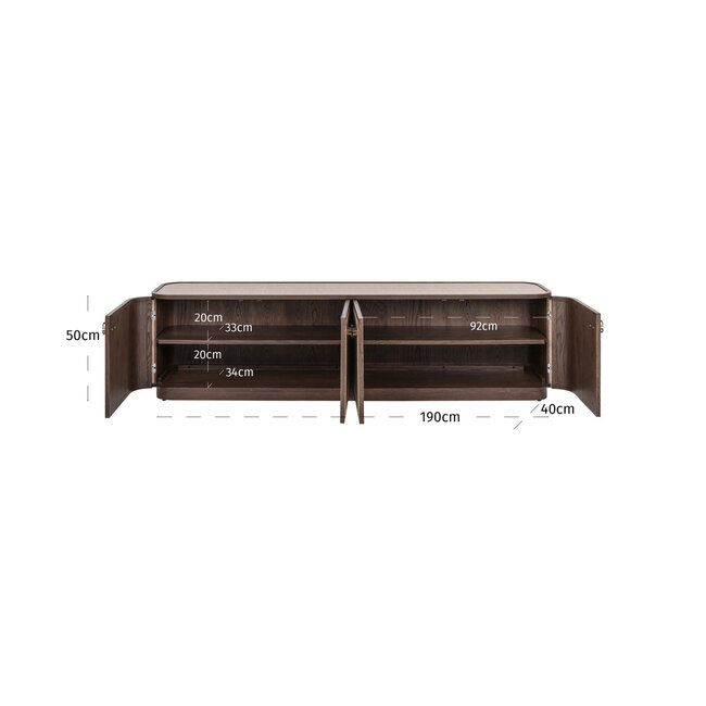 Richmond Interiors  TV-meubel Willox brown 4-doors