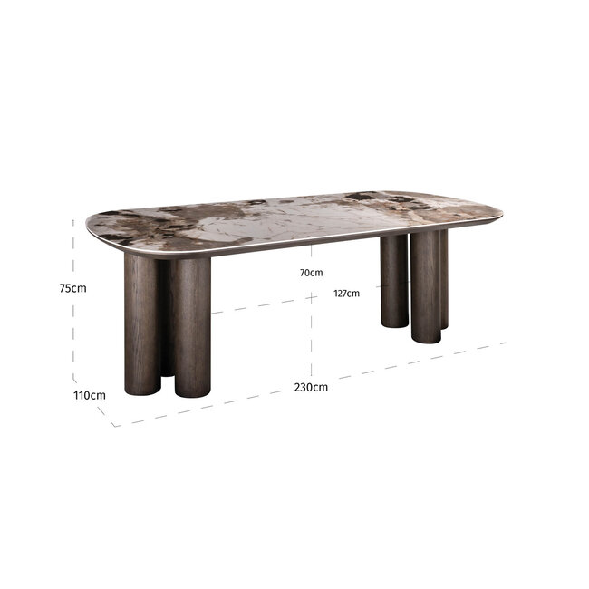 Richmond Interiors  Eettafel Langford brown 230