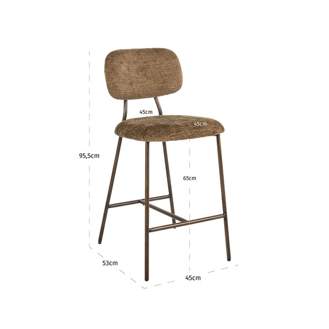 Richmond Interiors  Counterstoel Xenia brandy fusion Set van 2