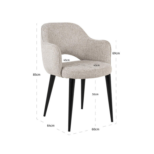 Richmond Interiors  Eetkamerstoel Giovanni natural fancy