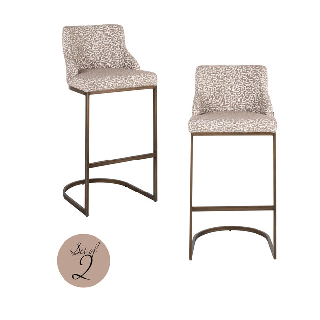 Richmond Interiors  Barstoel Bolton natural geo (Set of 2)