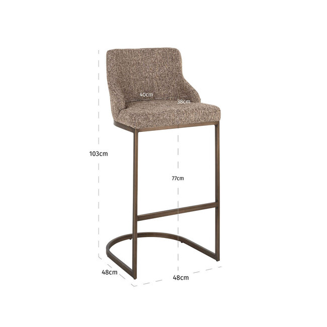 Richmond Interiors  Barstoel Bolton brown tweed (Set of 2)