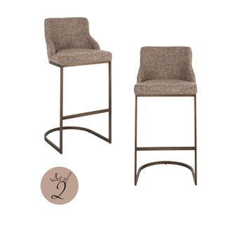 Richmond Interiors  Barstoel Bolton bruin tweed (set van 2)