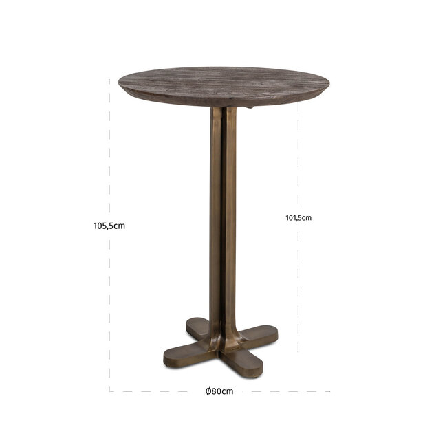 Richmond Interiors  Bartafel Revelin dark brown 80Ø