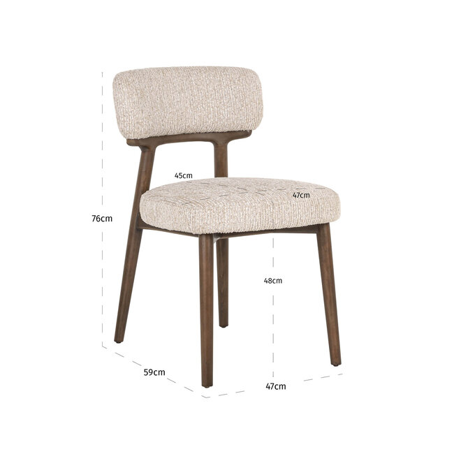 Richmond Interiors  Eetkamerstoel Basker natural linear (Set of 2)