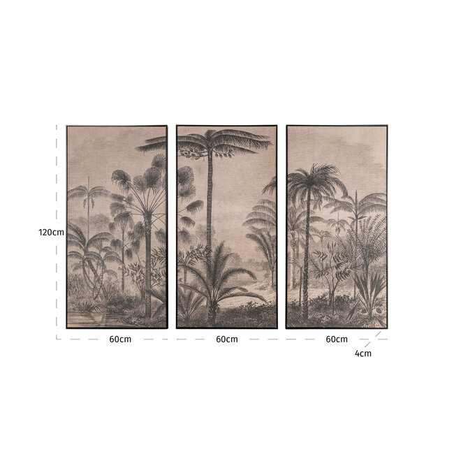 Richmond Interiors  Wall art Rhapsody brown (Set van 3)