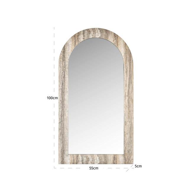 Richmond Interiors  Spiegel Calvo grey faux travertine