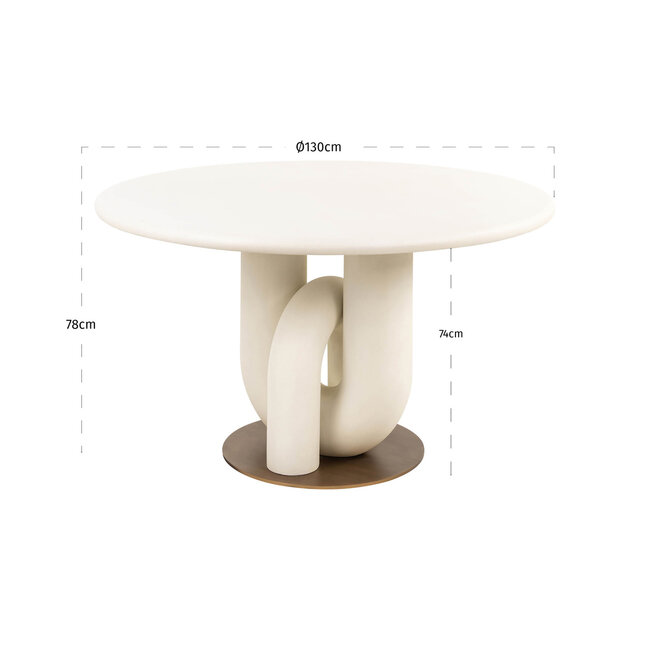 Richmond Interiors  Eettafel Winslow white 135Ø
