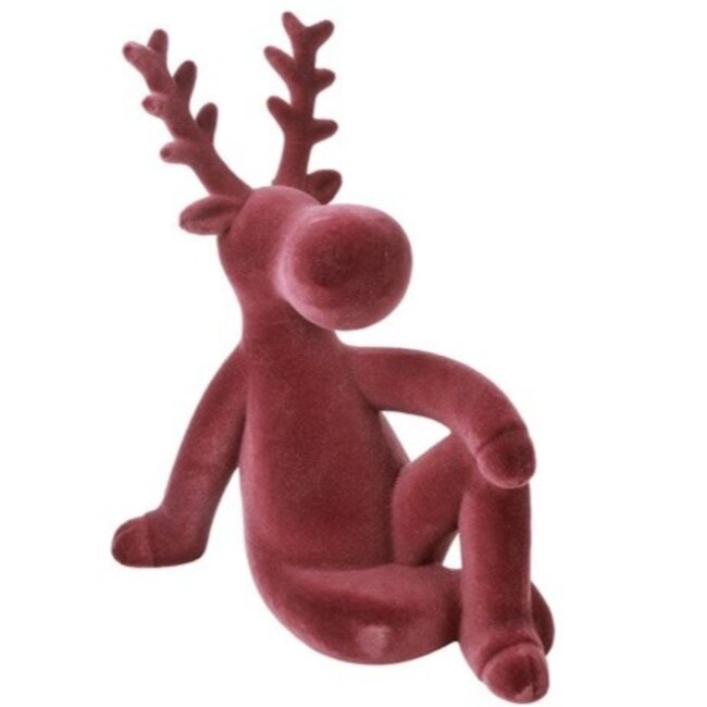 Countryfield Rendier Velvet Adrian L bordeaux roze  - 15x15x38,7CM