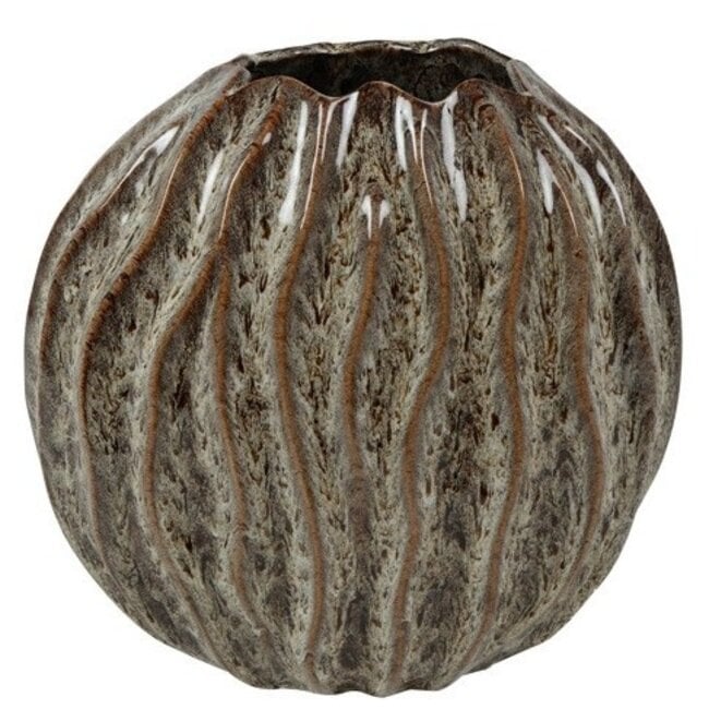 Countryfield Vaas ovaal Korali M bruin / crème  - 35 x 17 x 34 cm