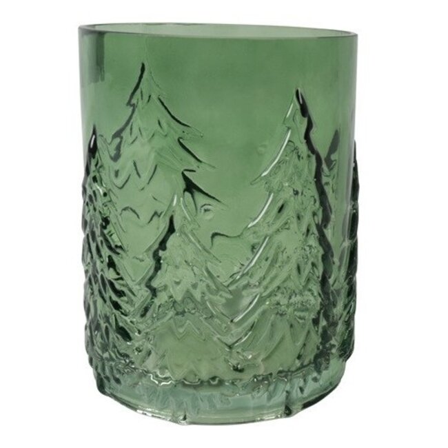 Countryfield Windlicht Daimy M groen - 13 x 13 x 16 cm