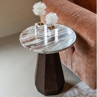 Richmond Interiors  Bijzettafel Oberoy Blush beige 45Ø