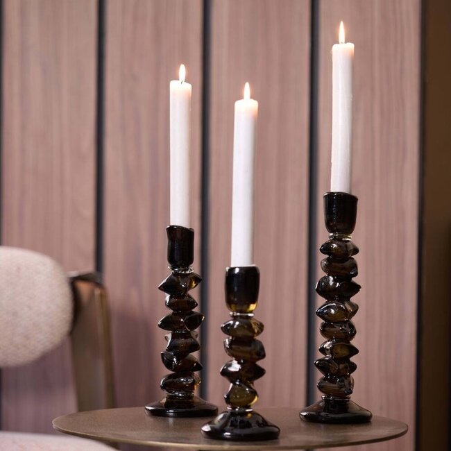 Light en Living Kandelaar Ø11x28,5 cm ESTIVA glas olijf groen