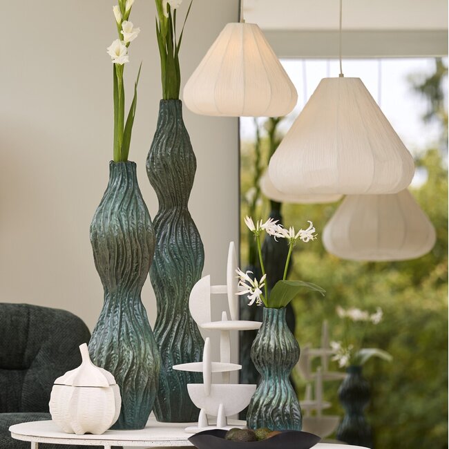 Light en Living Vaas deco  16,5x15,5x39 cm VANIA keramiek blauw