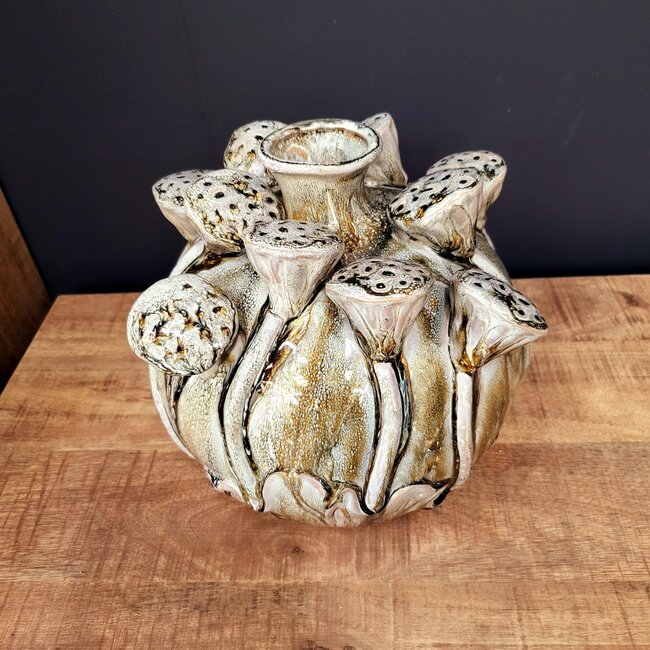 Countryfield Vaas bol Lotus L groen-28x28x30CM