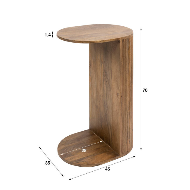 WoonStijl Overzettafel Wave mango zand