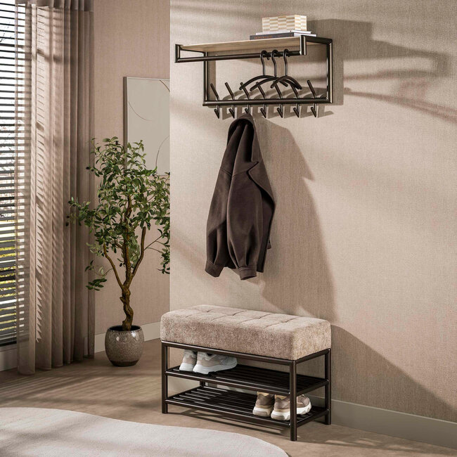 WoonStijl Schoenenbank Terra 85cm Drift bruin