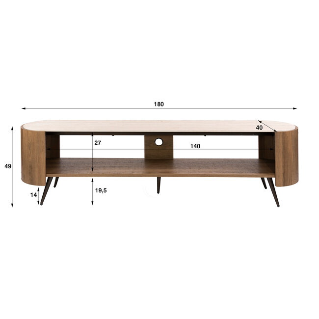 WoonStijl TV-meubel Arcus 180cm Keramiek travertin