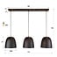 WoonStijl Hanglamp Nova 3-lichts Smoked bruin