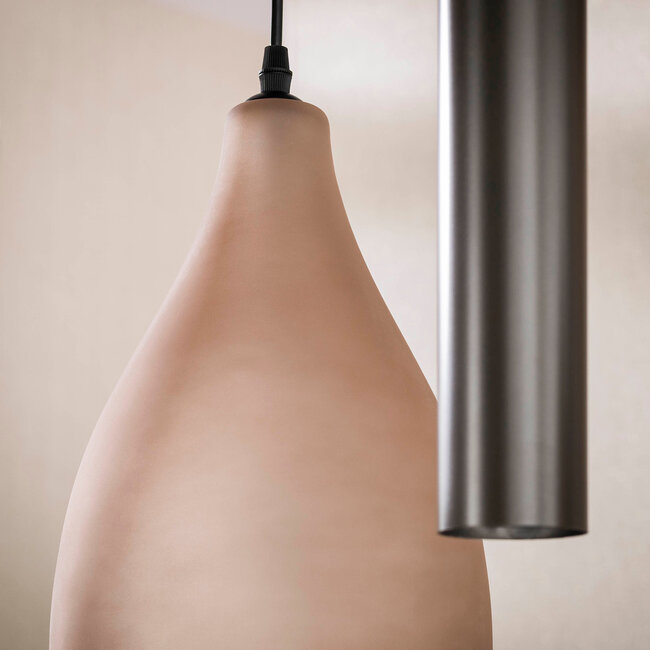 WoonStijl Hanglamp Cocoon pendel 4+3-lichts Sienna bruin-frosted