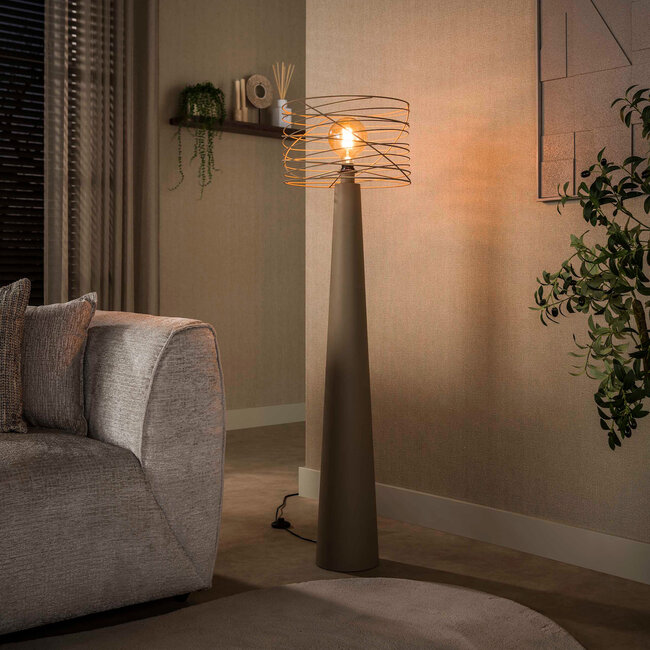 WoonStijl Vloerlamp Curl 1-lichts Urban beige