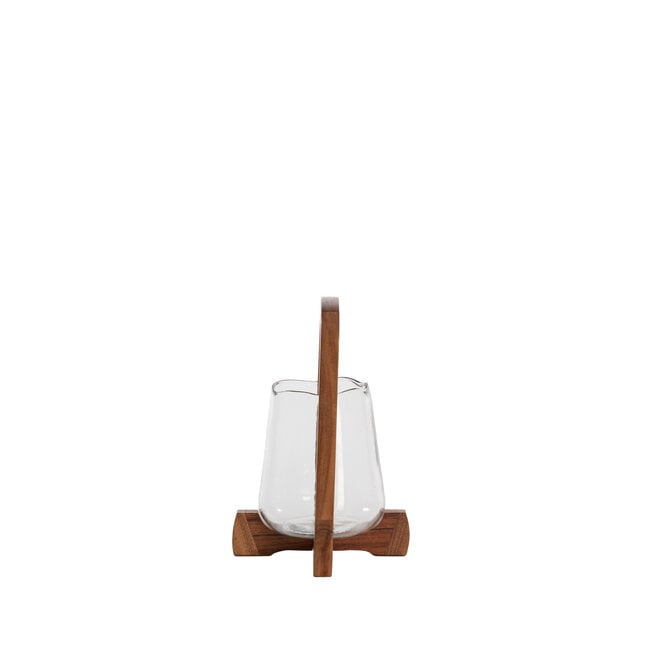 Light en Living Windlicht Ø18x26,5 cm ANOSY glas helder+hout naturel