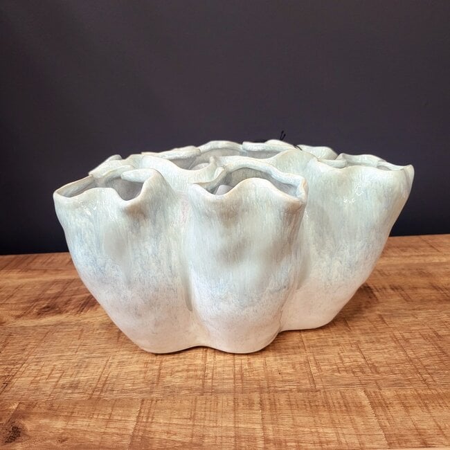 Light en Living Vaas deco Ø28x38 cm ZELATA keramiek crème+taupe