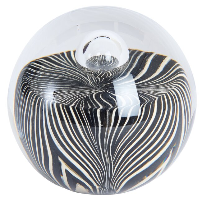 Light en Living Ornament Ø10x10 cm MATHYAS glas zwart + wit