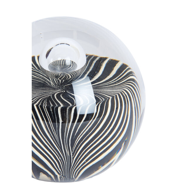 Light en Living Ornament Ø10x10 cm MATHYAS glas zwart + wit