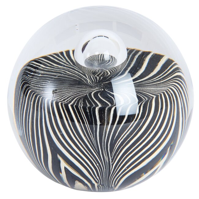 Light en Living Ornament Ø8x8 cm MATHYAS glas zwart + wit