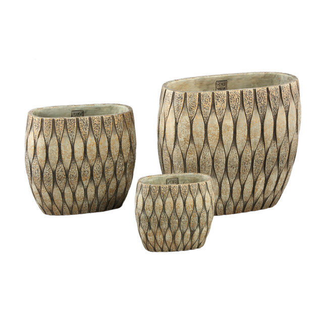PTMD Pot Joedi Taupe cement ovaal M
