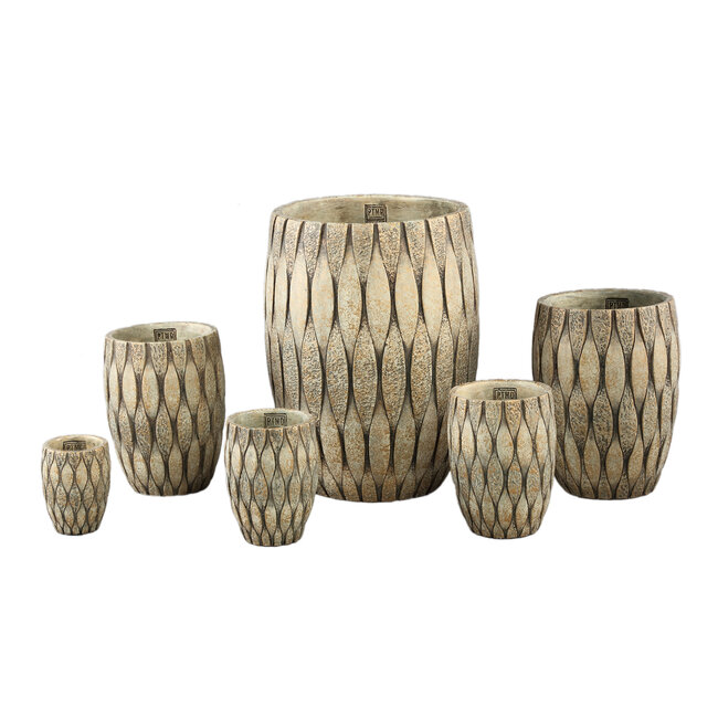 PTMD Pot Joedi Taupe cement rond groot S
