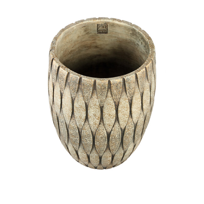 PTMD Pot Joedi Taupe cement rond groot S