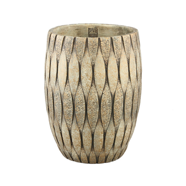 PTMD Pot Joedi Taupe cement rond groot S
