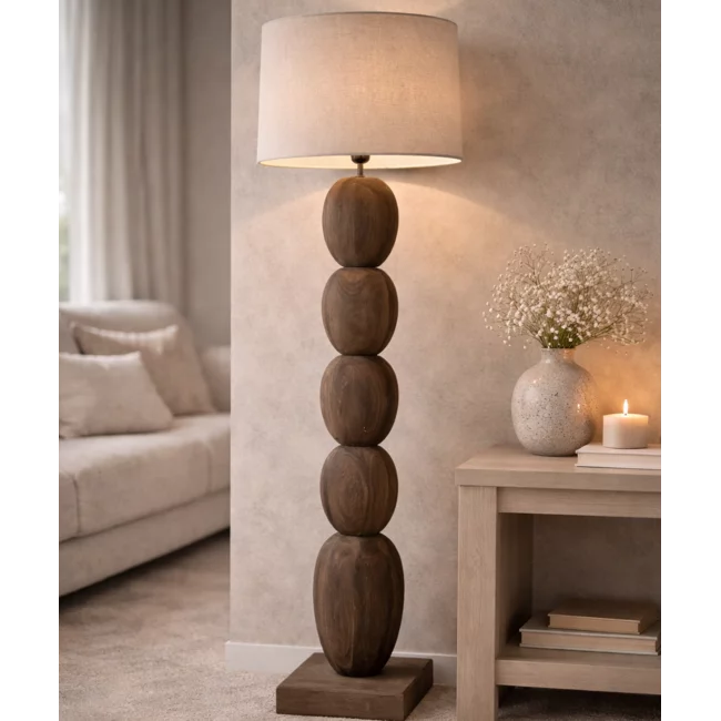 PTMD Vloerlamp lampvoet Kodey Bruin mangohout